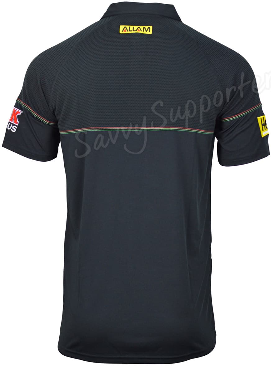 Penrith Panthers 2025 NRL Mens Black Media Polo Shirt