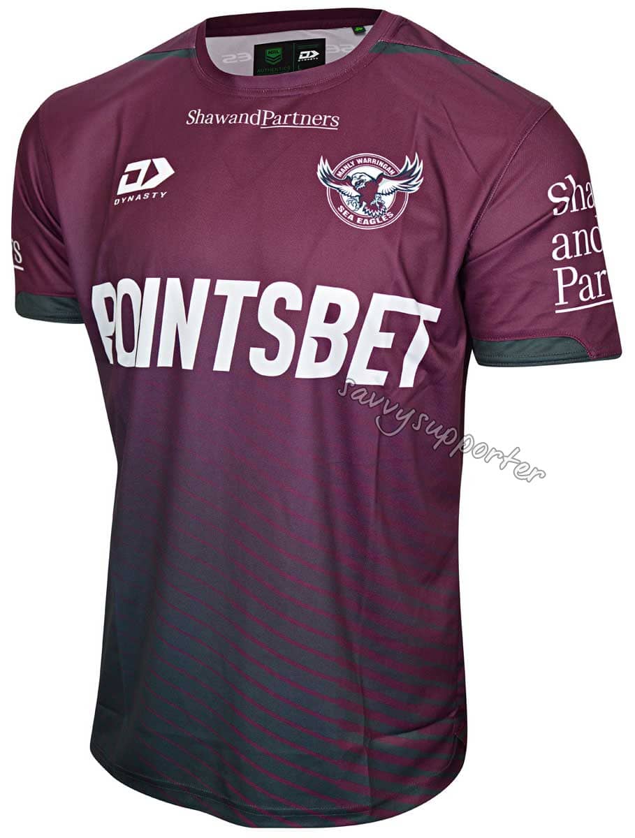 Manly Sea Eagles 2023 NRL Mens Maroon Training Shirt