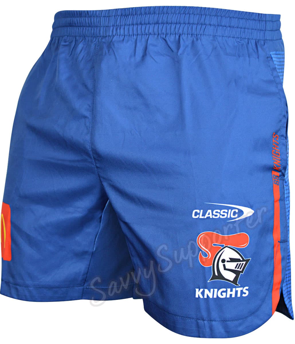 Newcastle Knights 2023 NRL Mens Royal Training Shorts w Zips!