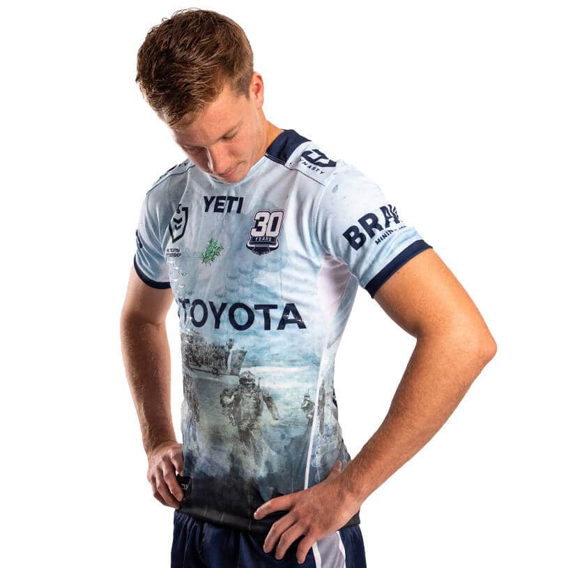 North Queensland Cowboys 2025 NRL Mens Defence / Anzac Jersey