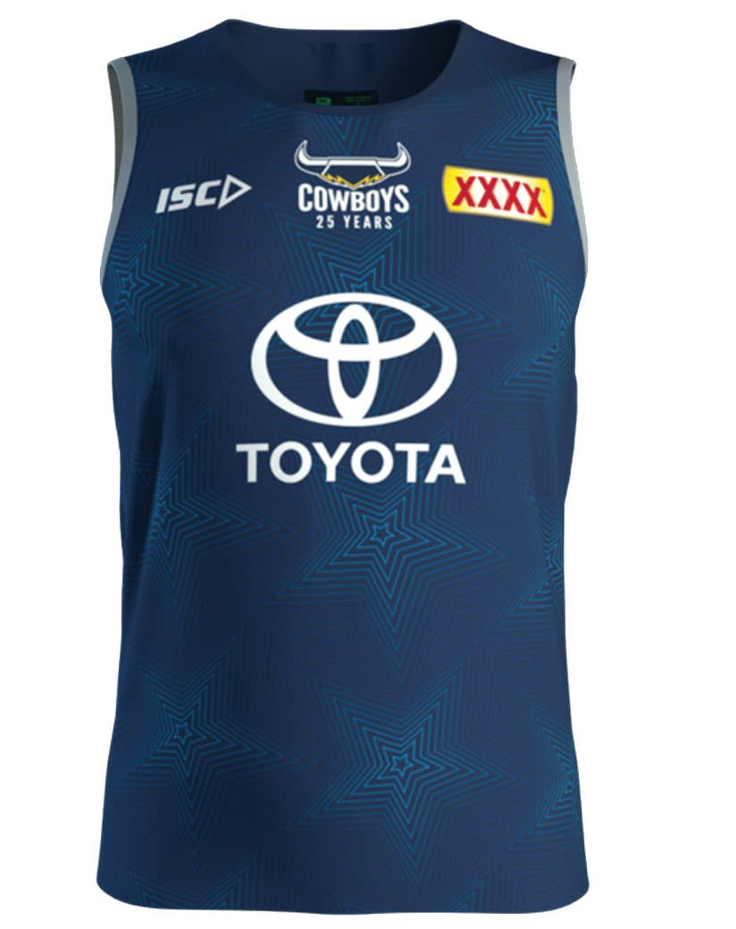 North Queensland Cowboys Mens NRL Navy Training Singlet