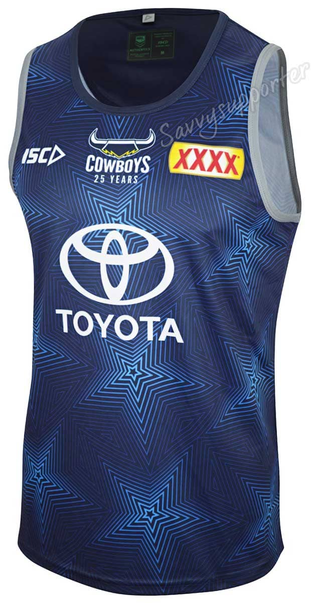 North Queensland Cowboys Mens NRL Navy Training Singlet North Queensland Cowboys Mens NRL Navy Training Singlet