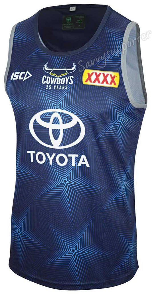 North Queensland Cowboys Mens NRL Navy Training Singlet North Queensland Cowboys Mens NRL Navy Training Singlet
