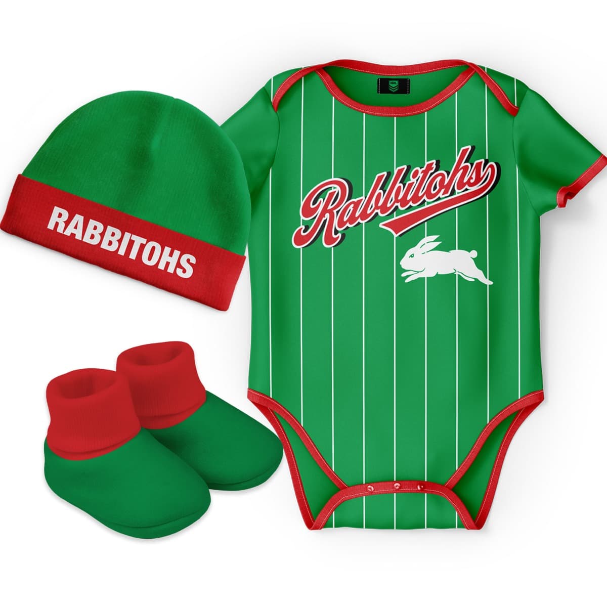 South Sydney Rabbitohs 2025 NRL Toddler 3pc Lullaby Gift Set South Sydney Rabbitohs 2025 NRL Toddler 3pc Lullaby Gift Set