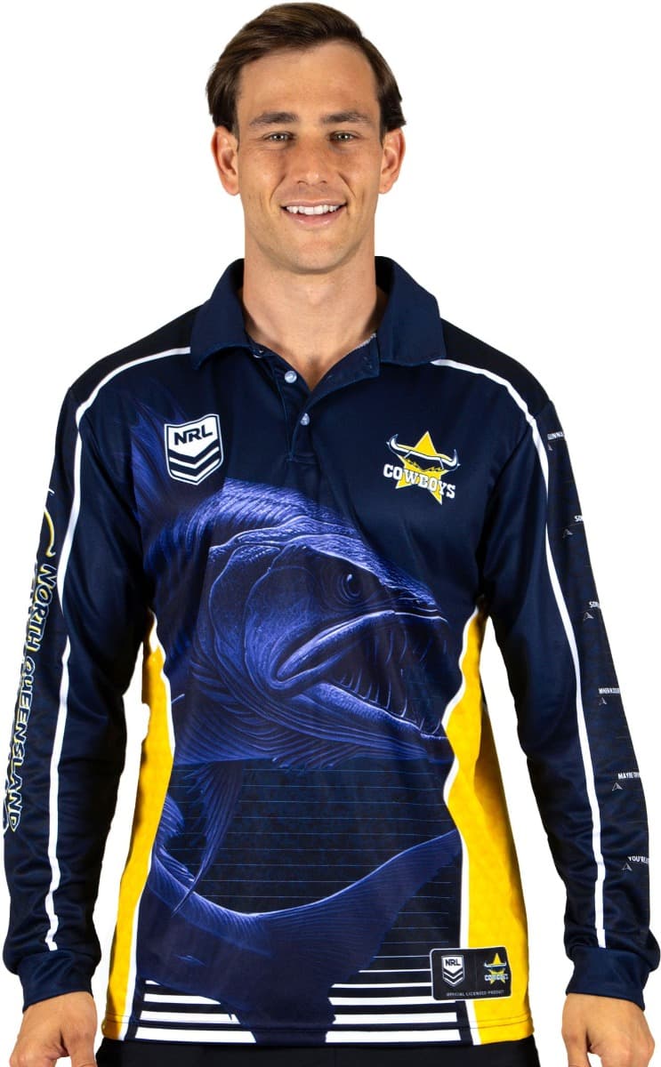 North Queensland Cowboys 2025 NRL Mens Barracuda Fishing Shirt North Queensland Cowboys 2025 NRL Mens Barracuda Fishing Shirt