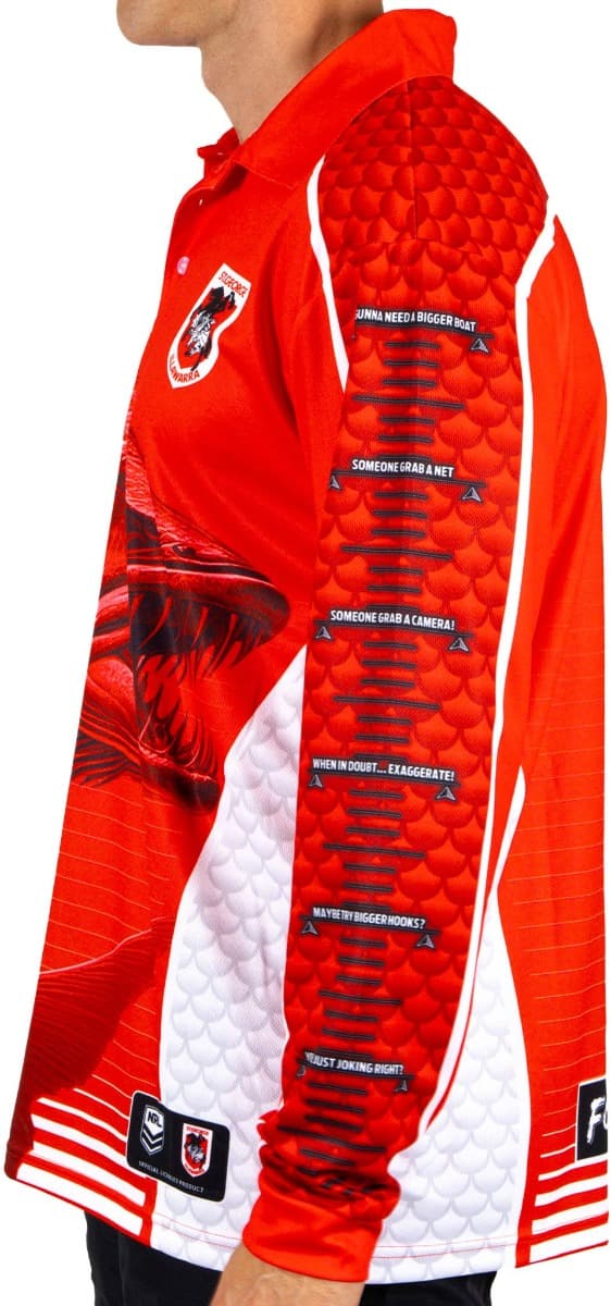 St George Dragons 2025 NRL Mens Barracuda Fishing Shirt