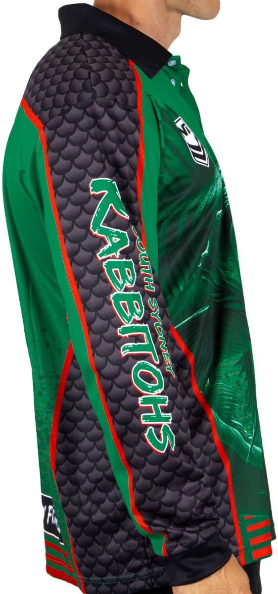 South Sydney Rabbitohs 2025 NRL Mens Barracuda Fishing Shirt