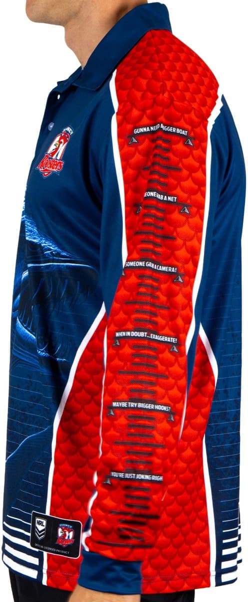 Sydney Roosters 2025 NRL Mens Barracuda Fishing Shirt