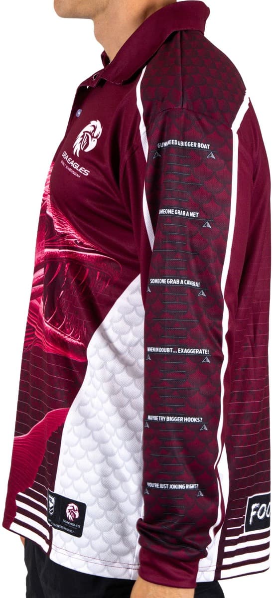 Manly Sea Eagles 2025 NRL Mens Barracuda Fishing Shirt