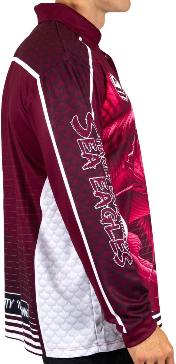 Manly Sea Eagles 2025 NRL Mens Barracuda Fishing Shirt
