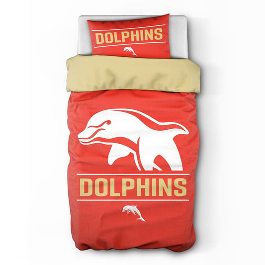 Dolphins 2025 NRL Single Quilt Set Dolphins 2025 NRL Single Quilt Set