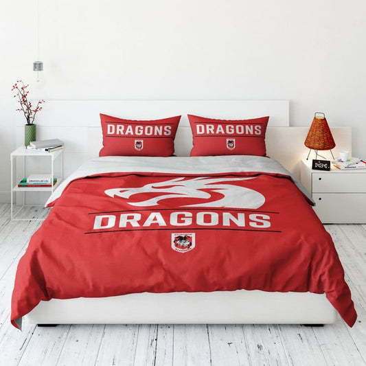 St George Dragons 2025 NRL Double Quilt Set St George Dragons 2025 NRL Double Quilt Set