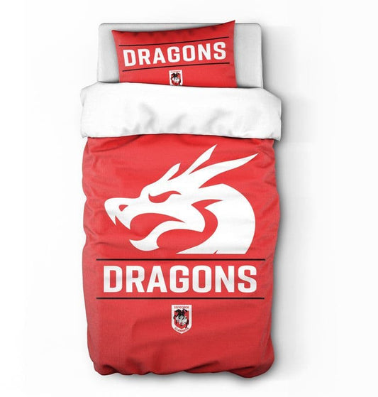 St George Dragons 2025 NRL Single Quilt Set St George Dragons 2025 NRL Single Quilt Set