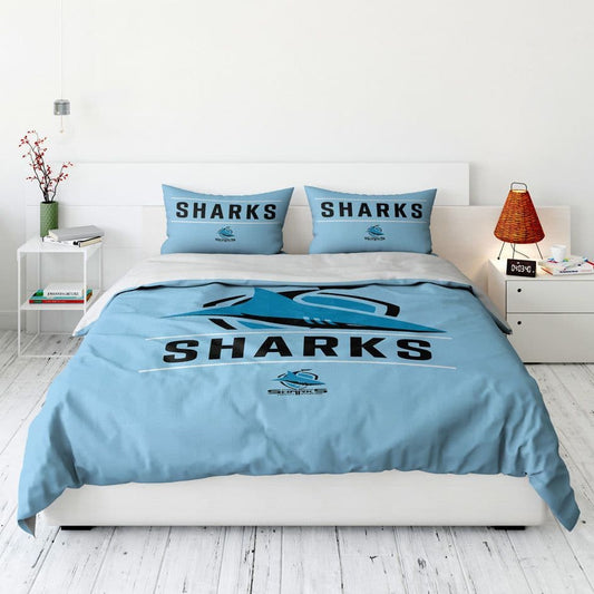 Cronulla Sharks 2025 NRL Queen Quilt Set Cronulla Sharks 2025 NRL Queen Quilt Set