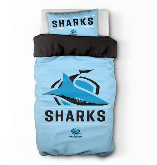 Cronulla Sharks 2025 NRL Single Quilt Set Cronulla Sharks 2025 NRL Single Quilt Set