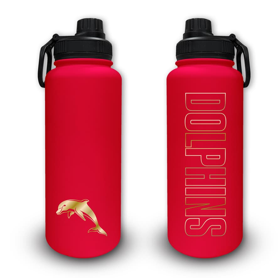 Redcliffe Dolphins NRL 960ml Stainless Steel Drink Bottle Redcliffe Dolphins NRL 960ml Stainless Steel Drink Bottle