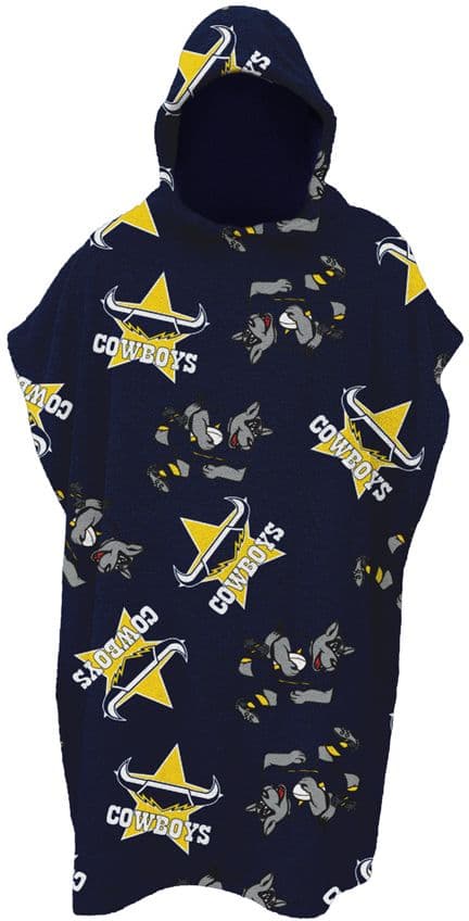 North Queensland Cowboys NRL Kids Hooded Beach Towel North Queensland Cowboys NRL Kids Hooded Beach Towel