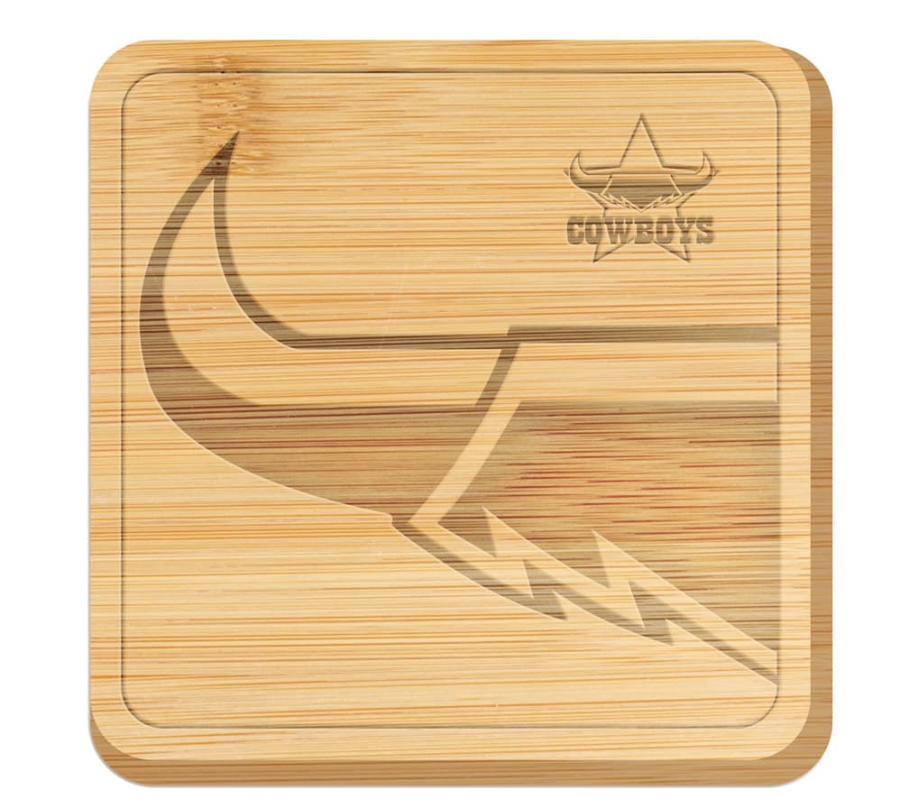 North Queensland Cowboys Bamboo Cheeseboard 35cm x 35cm North Queensland Cowboys Bamboo Cheeseboard 35cm x 35cm