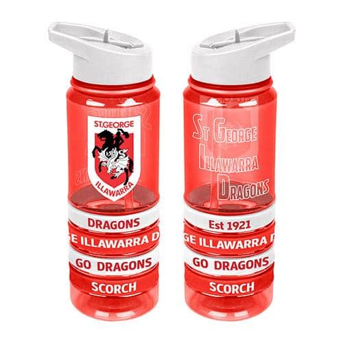 St George Dragons NRL 650ml Tritan Bottle with armbands St George Dragons NRL 650ml Tritan Bottle with armbands