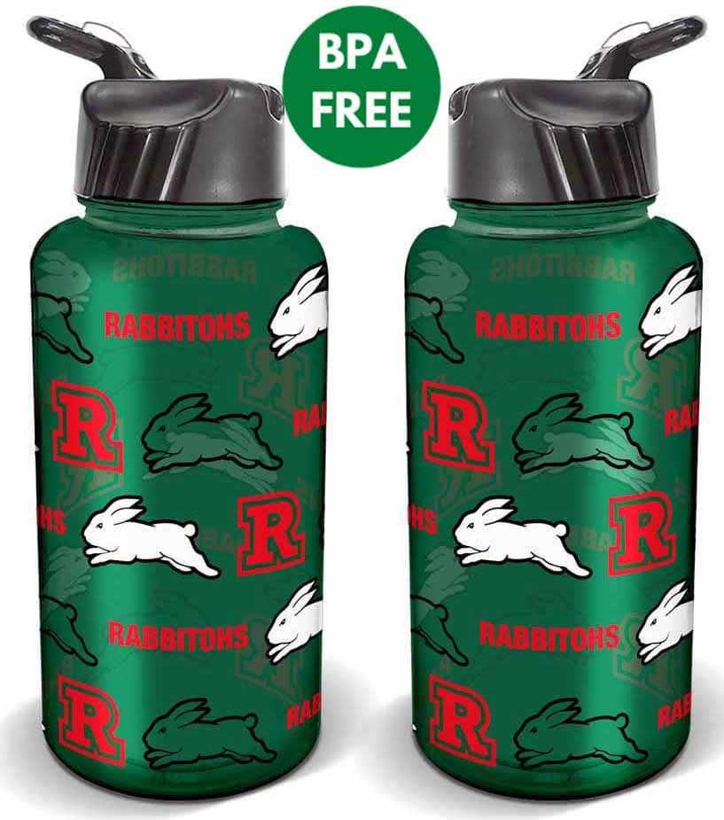 South Sydney Rabbitohs NRL 1 Litre Flip Drink Bottle BPA Free