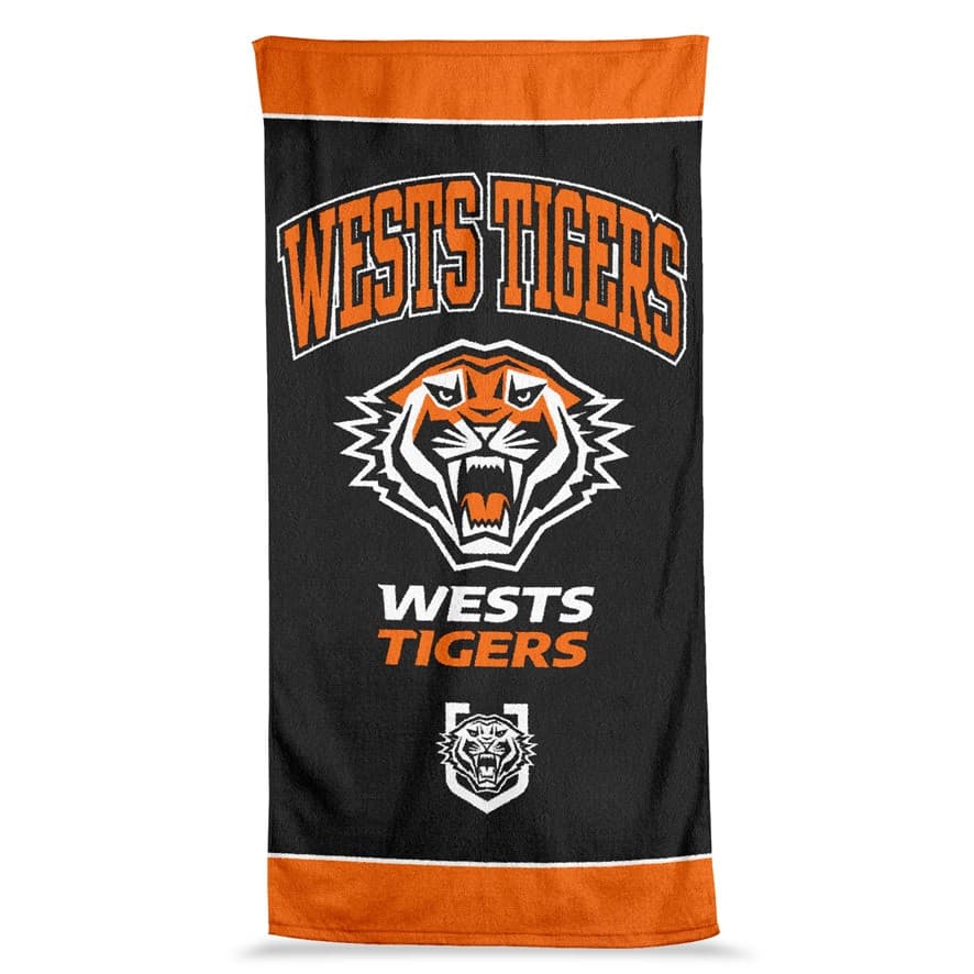 Wests Tigers 2025 NRL Jumbo Beach Towel 90cm x 170cm