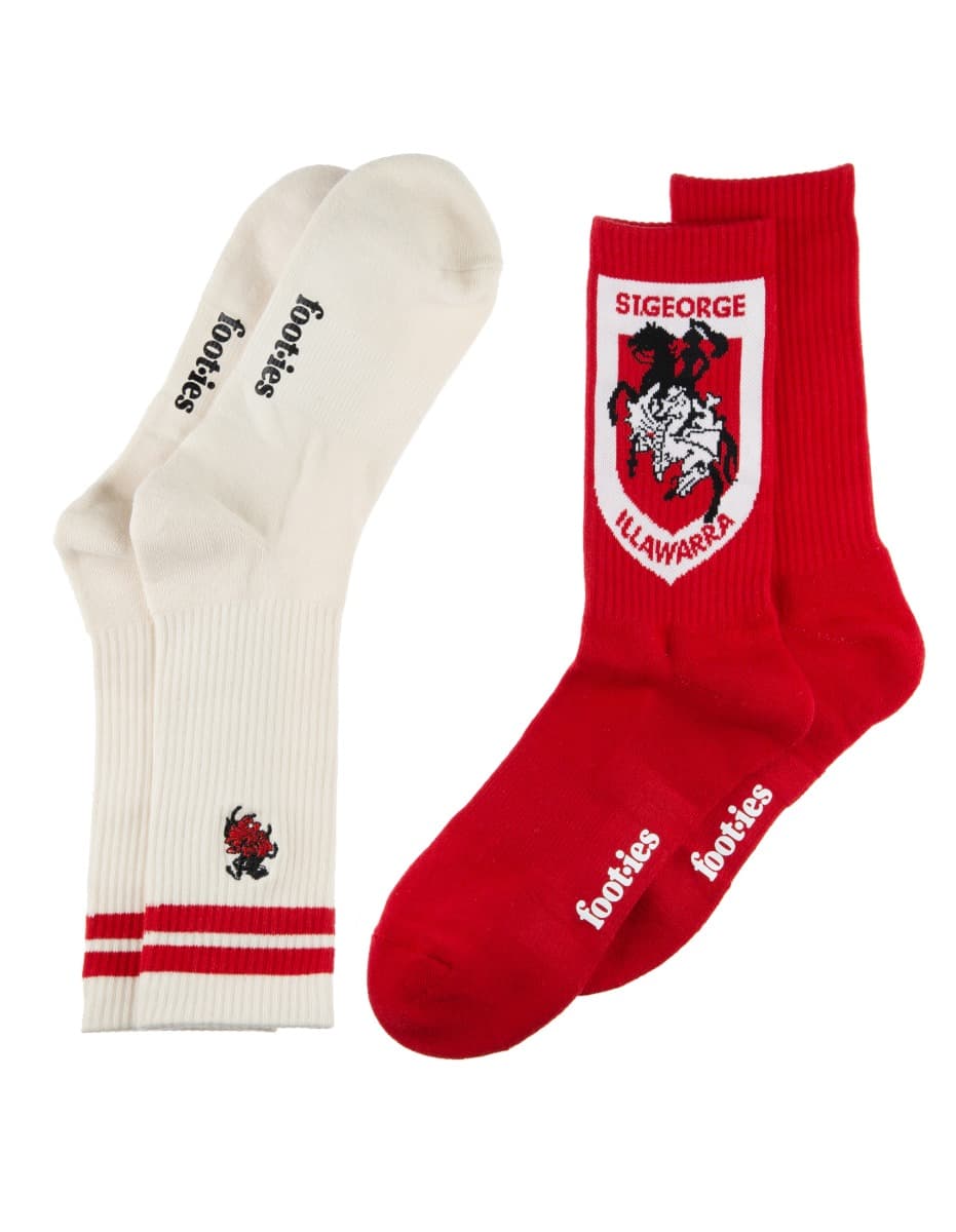 St George Dragons NRL Icons Sneaker 2 Sock Pack