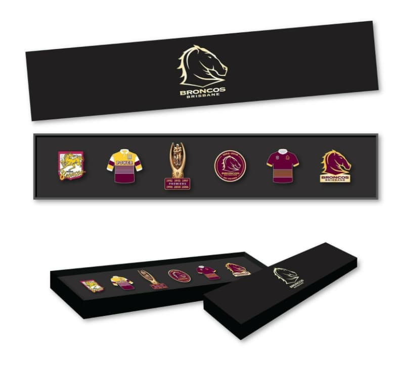 Brisbane Broncos NRL Logo Pin Set Brisbane Broncos NRL Logo Pin Set