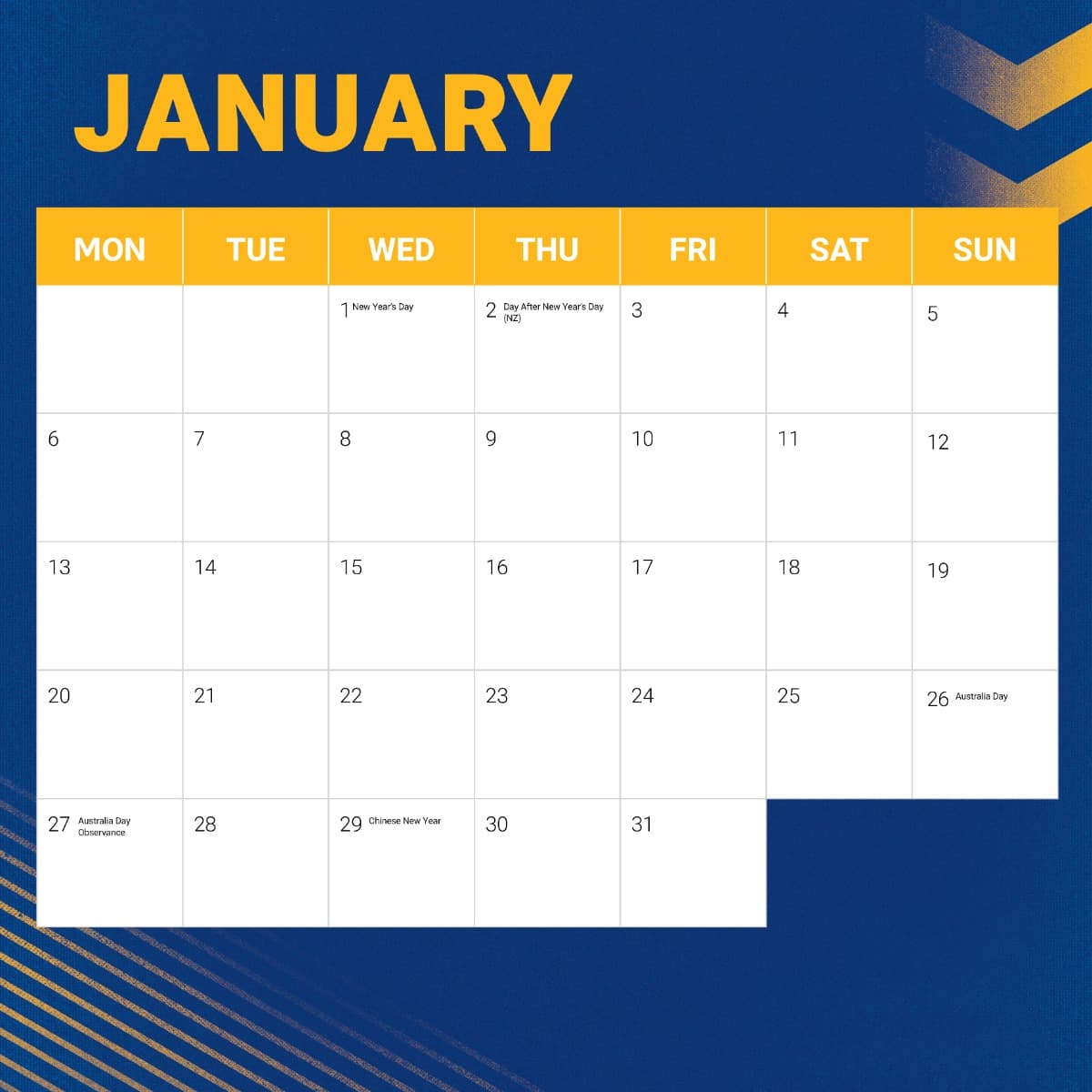 Parramatta Eels 2025 NRL Team Wall Calendar