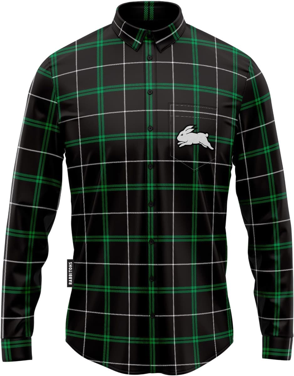 South Sydney Rabbitohs NRL Mens Mustang Flannel Shirt