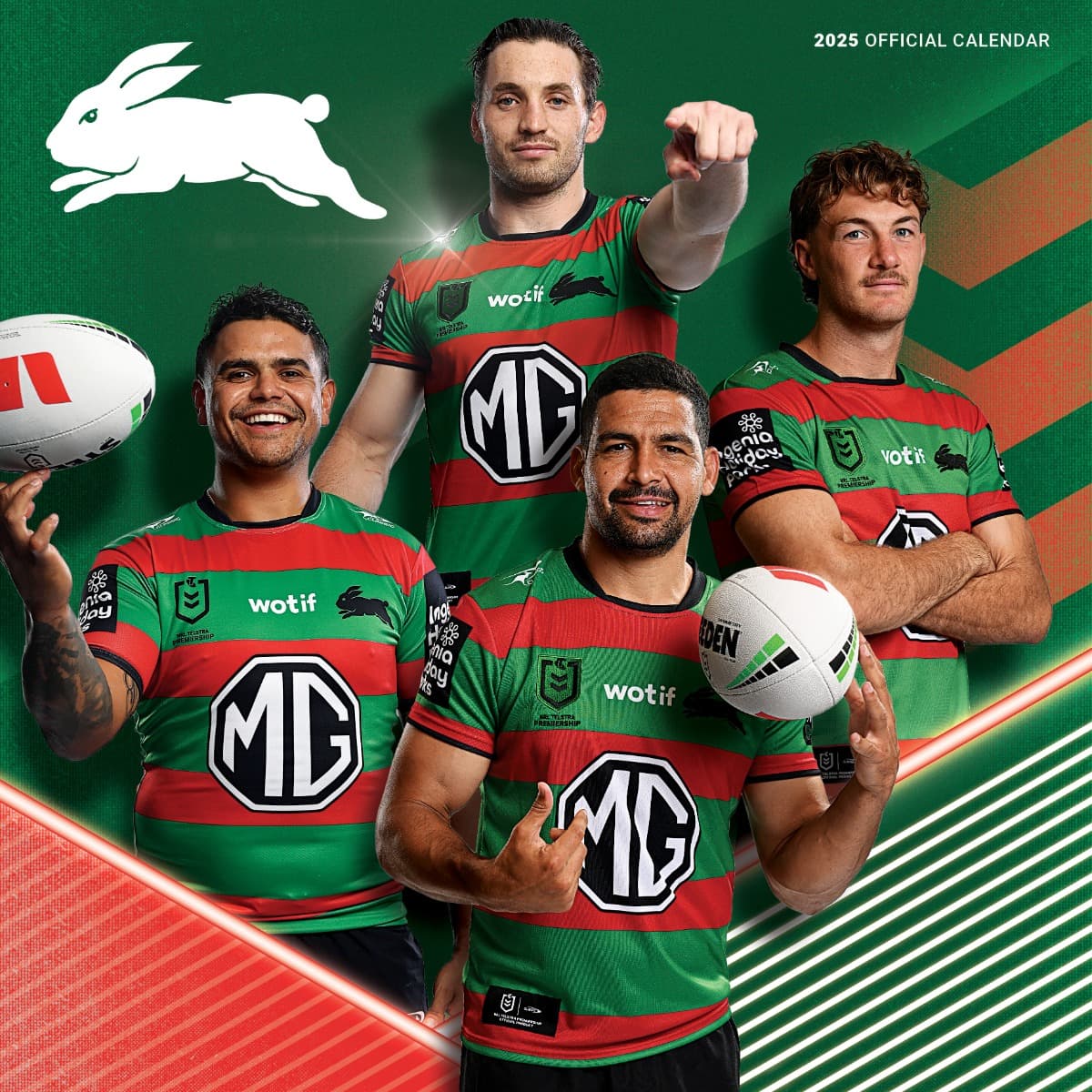 South Sydney Rabbitohs 2025 NRL Team Wall Calendar