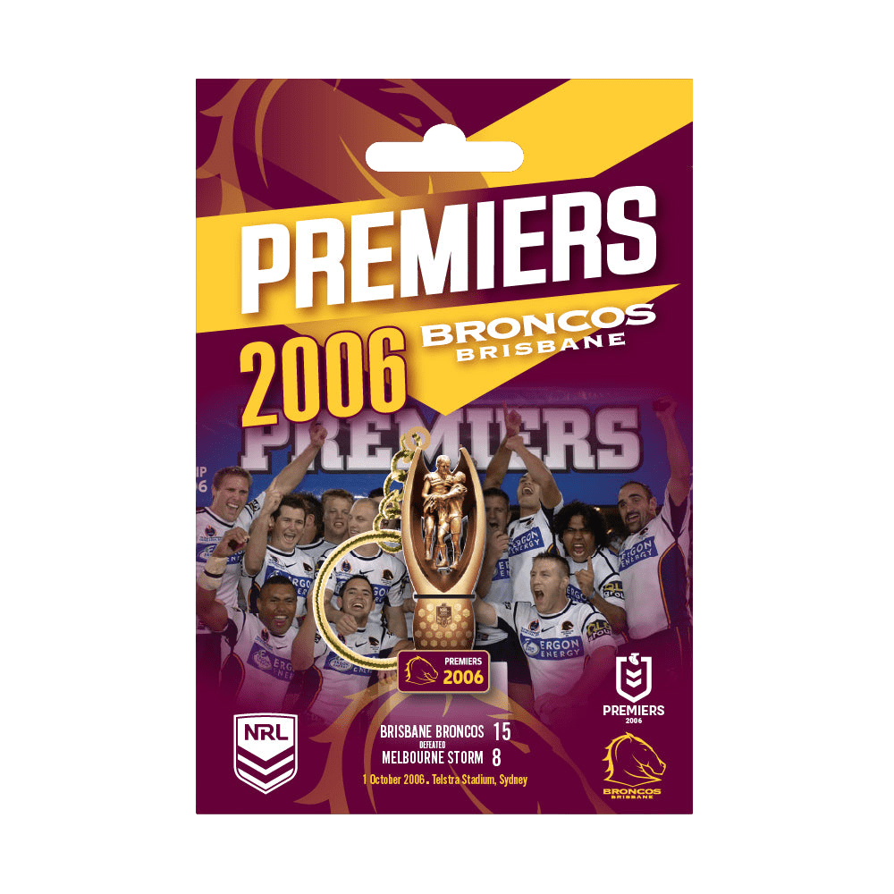 Brisbane Broncos 2006 NRL Premiers Trophy Keyring Brisbane Broncos 2006 NRL Premiers Trophy Keyring
