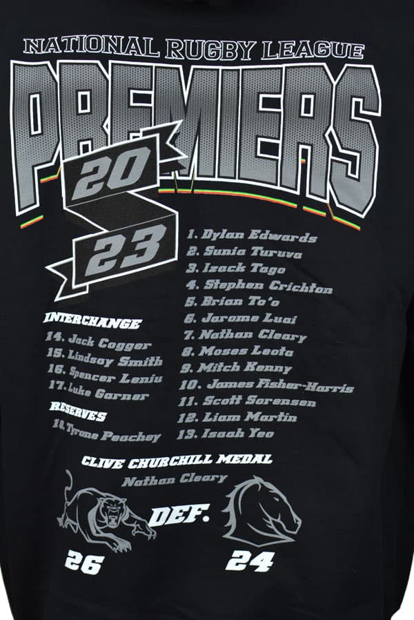 Penrith Panthers 2023 NRL Mens Black Premiers Hoody