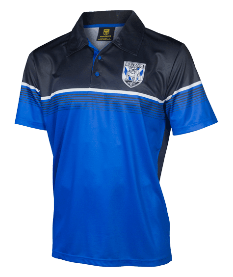 Canterbury Bulldogs NRL Mens Sublimated Polo Shirt Canterbury Bulldogs NRL Mens Sublimated Polo Shirt