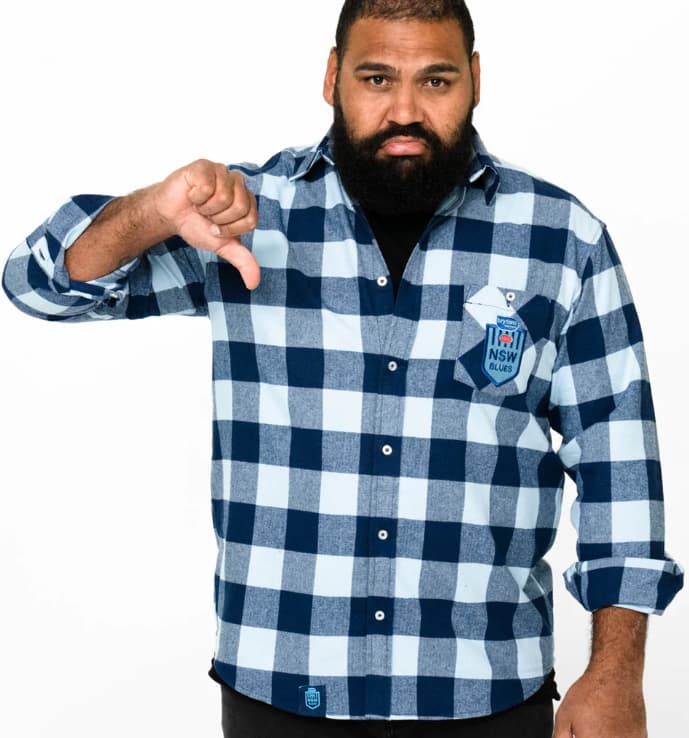 NSW Blues State of Origin Mens 'Axeman' Flannel Shirt