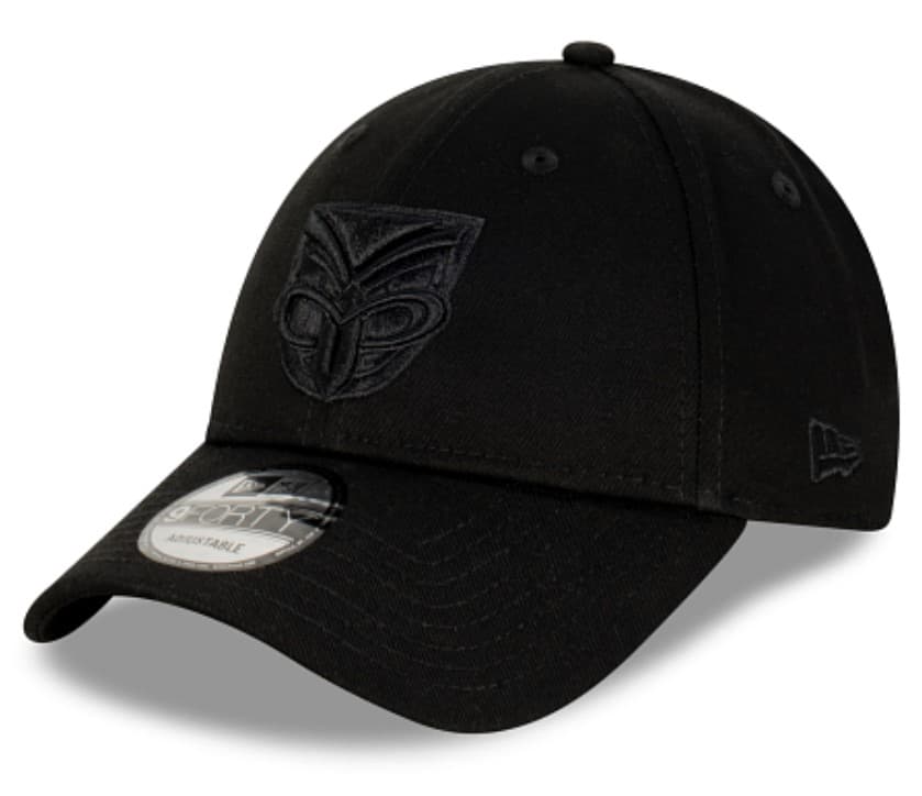 New Zealand Warriors NRL New Era 9FORTY Black on Black Snapback Cap