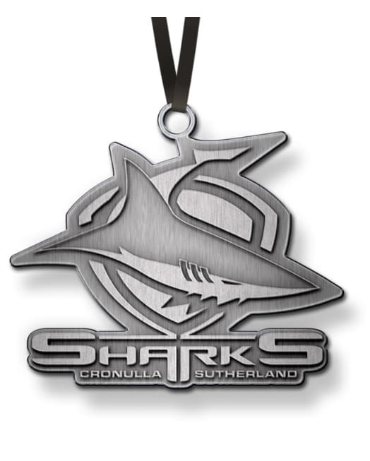 Cronulla Sharks NRL Christmas Metal Ornament Cronulla Sharks NRL Christmas Metal Ornament