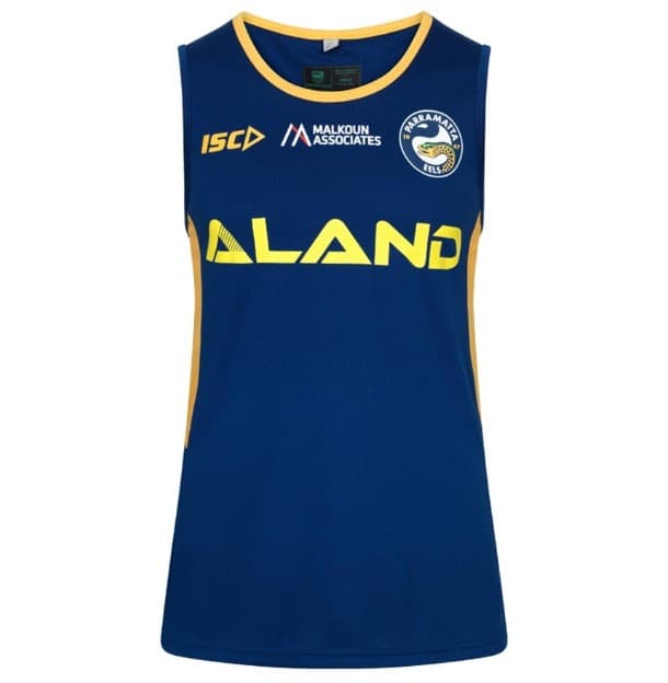 Parramatta Eels NRL Mens Marine Gold Training Singlet
