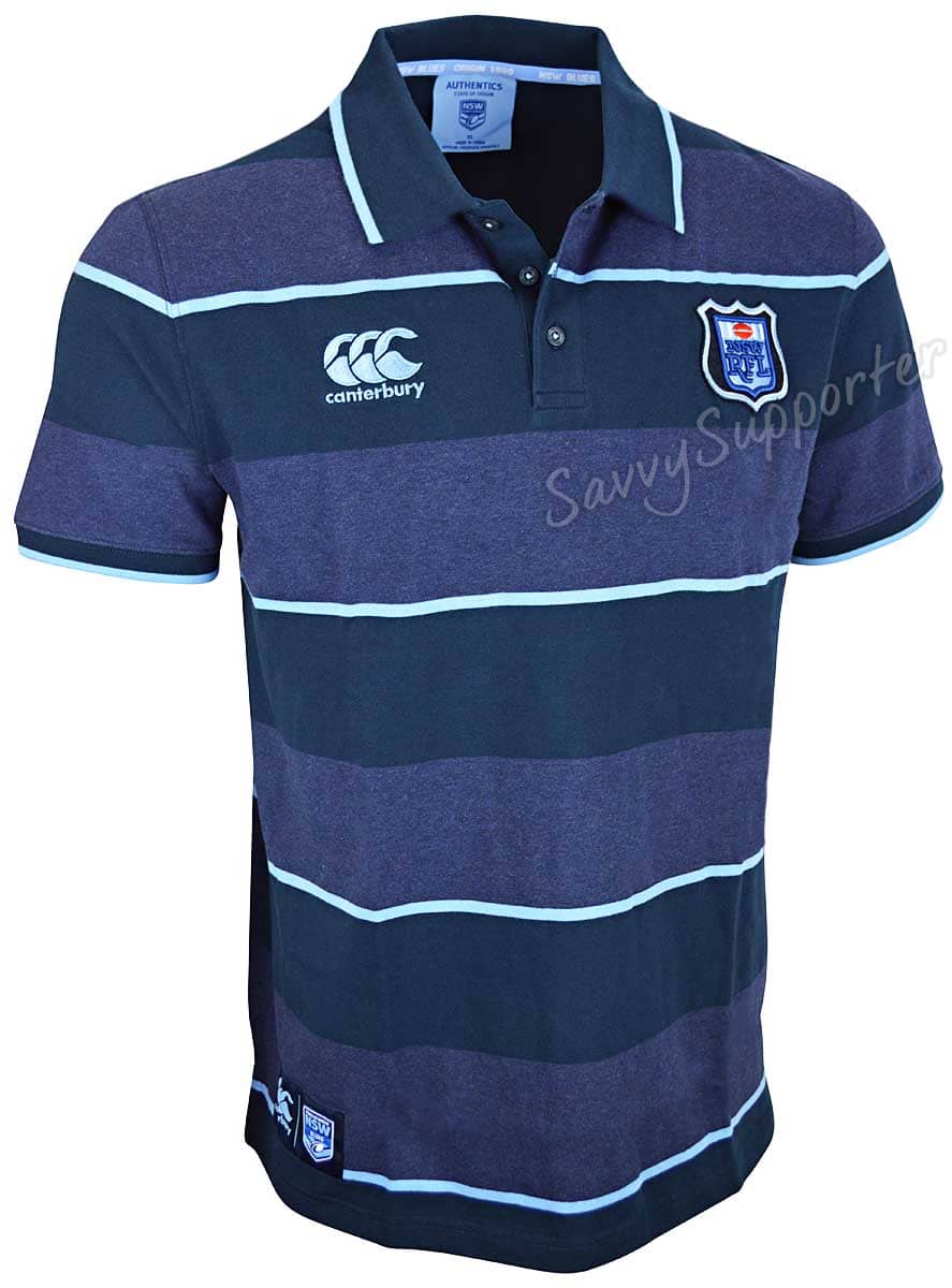 NSW Blues 2020 Mens State of Origin Stripe 100% Cotton Polo Shirt