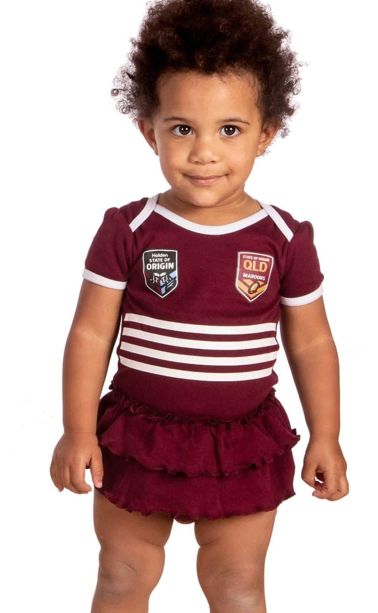 QLD Maroons State of Origin Toddler Girls Footysuit QLD Maroons State of Origin Toddler Girls Footysuit