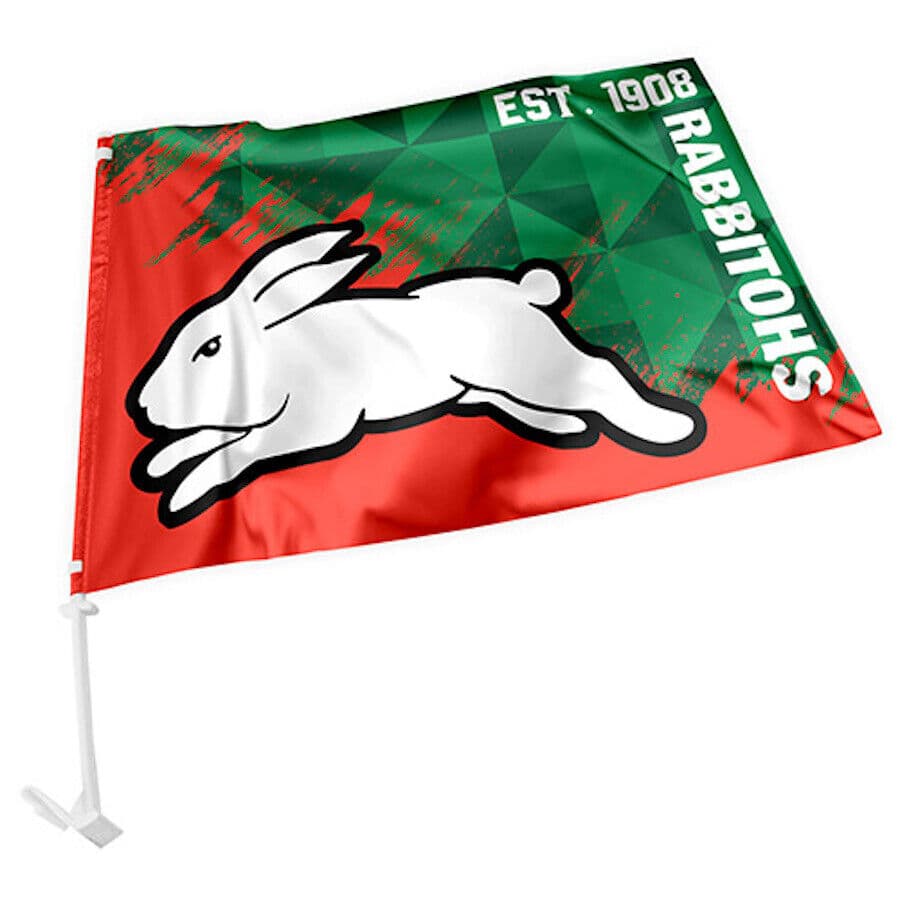 South Sydney Rabbitohs NRL Car Flag  (X1) South Sydney Rabbitohs NRL Car Flag  (X1)