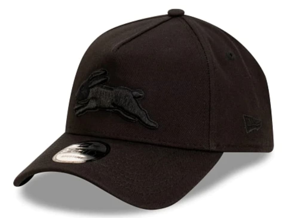 South Sydney Rabbitohs Black on Black 9FORTY New Era A-Frame Cap South Sydney Rabbitohs Black on Black 9FORTY New Era A-Frame Cap