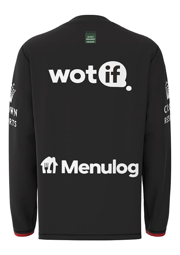 South Sydney Rabbitohs 2023 NRL Mens Black Long Sleeve Training Shirt South Sydney Rabbitohs 2023 NRL Mens Black Long Sleeve Training Shirt