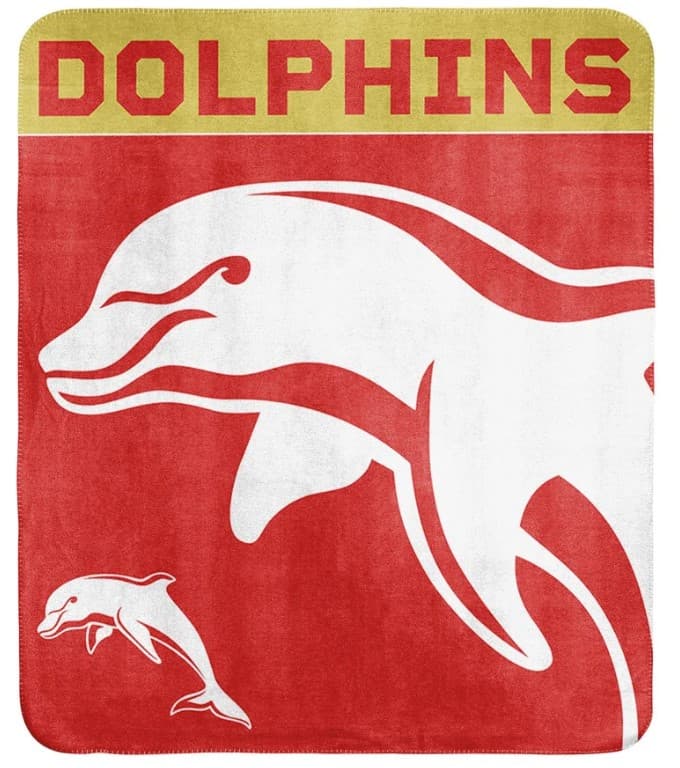 Redcliffe Dolphins NRL Polar Fleece Blanket 150cm x 130cm Redcliffe Dolphins NRL Polar Fleece Blanket 150cm x 130cm