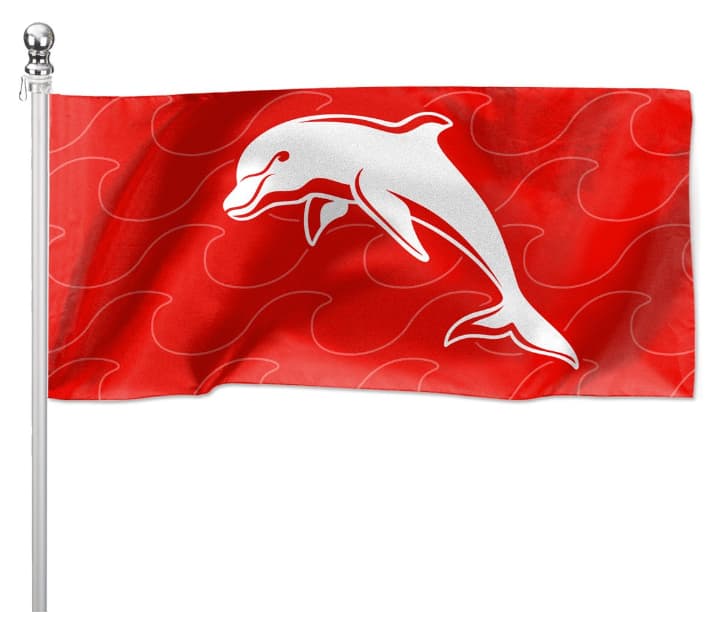 Redcliffe Dolphins NRL Pole Flag 1800mm by 900mm Redcliffe Dolphins NRL Pole Flag 1800mm by 900mm
