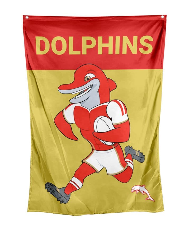 Redcliffe Dolphins NRL Mascot Wall Flag Redcliffe Dolphins NRL Mascot Wall Flag