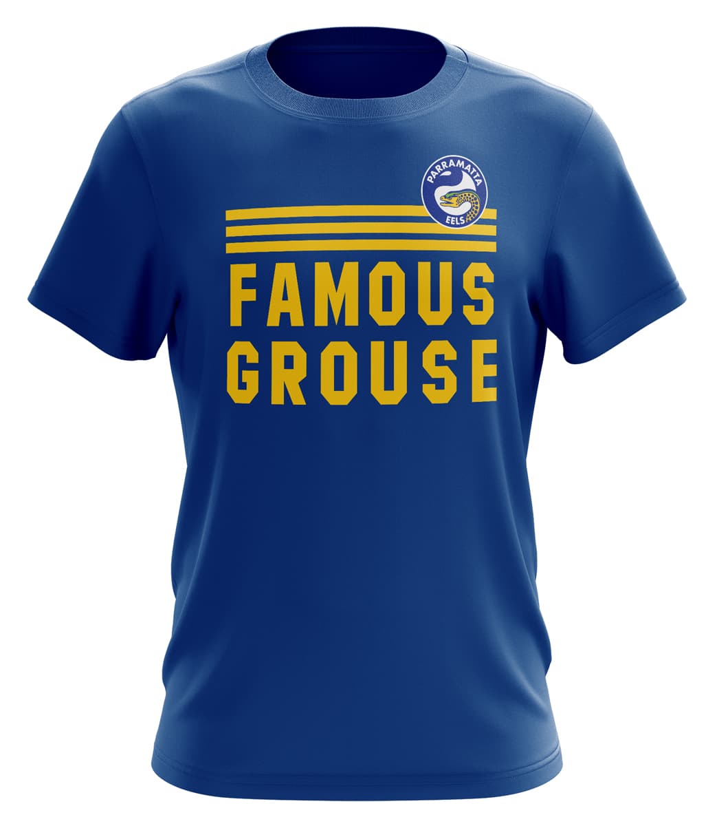 Parramatta Eels NRL 'Famous Grouse' Cotton Retro Tee