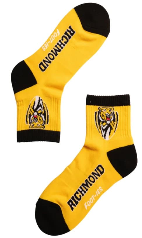 Richmond Tigers AFL Adults Banner 2 Pack Quarter Socks