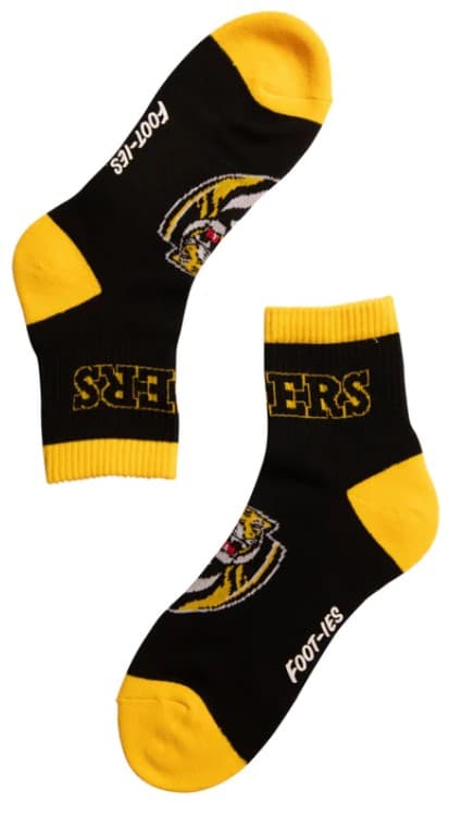 Richmond Tigers AFL Adults Banner 2 Pack Quarter Socks