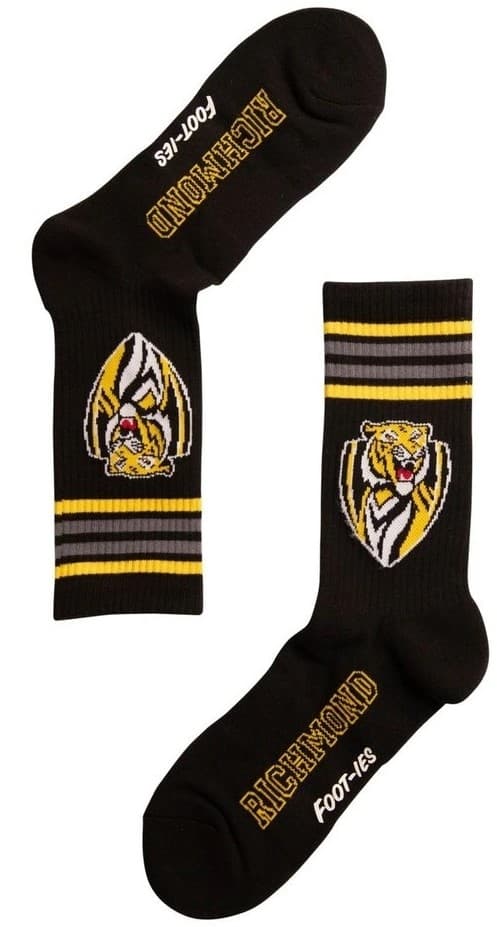 Richmond Tigers AFL Adults Sport Crew Socks 2 Pack