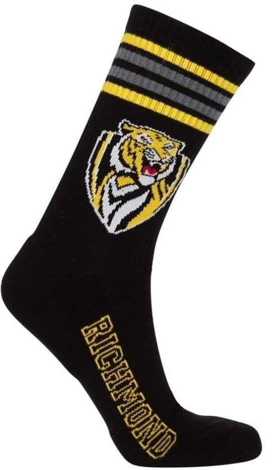 Richmond Tigers AFL Adults Sport Crew Socks 2 Pack